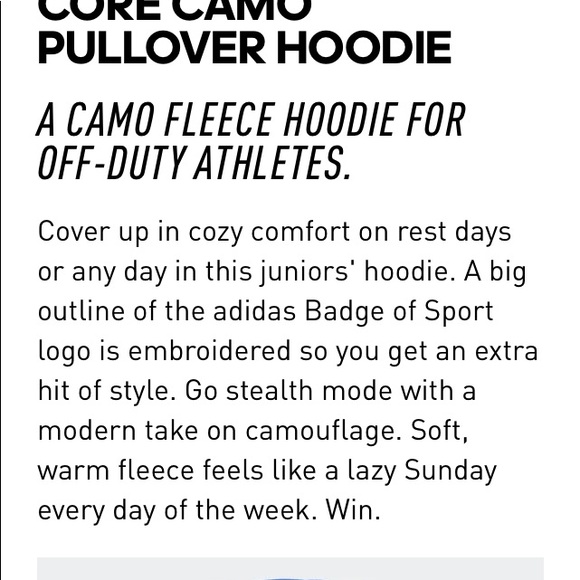 Adidas Medium Grey Camo FLEECE LINED Hoodie NWOT - Picture 8 of 9